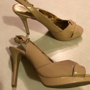 Tan high heels